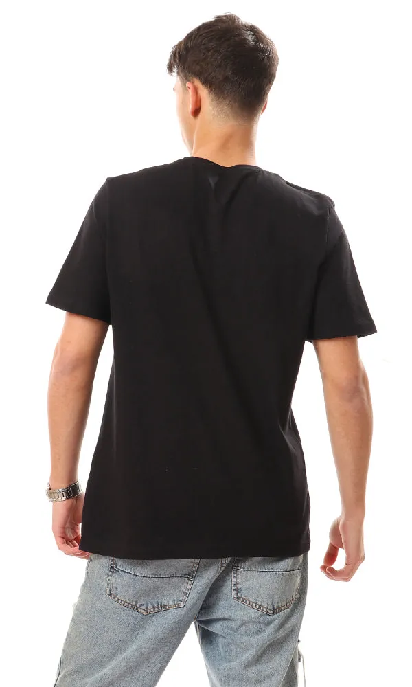 94613 Basic Round Short Sleeves Black T-shirt