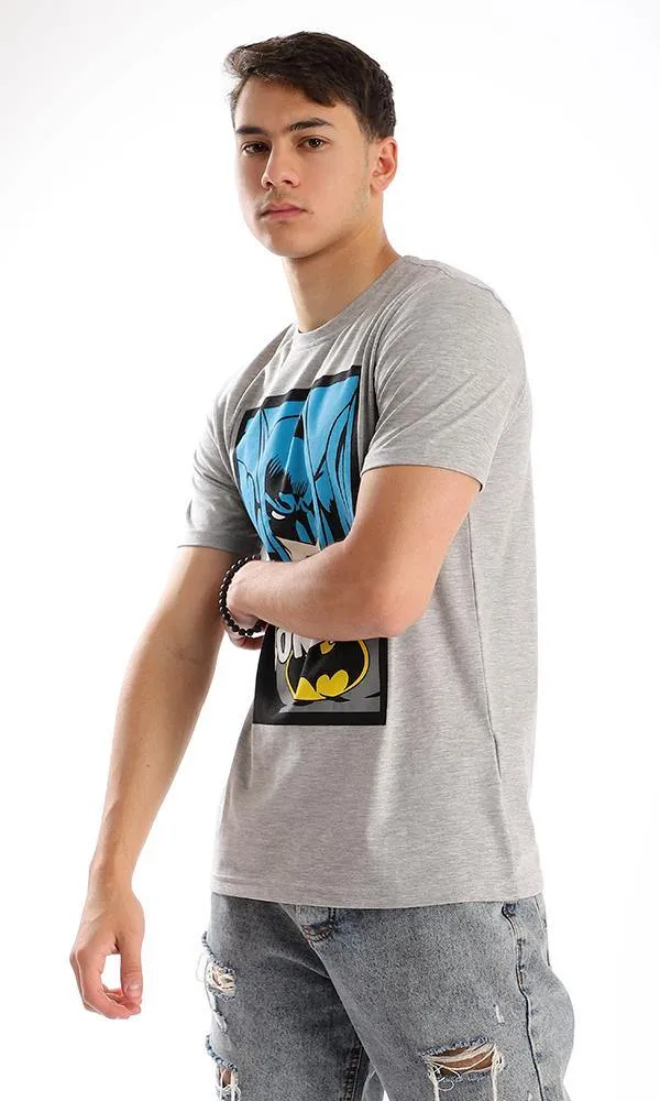 95067 Attractive Batman Printing Heather Grey T-shirt