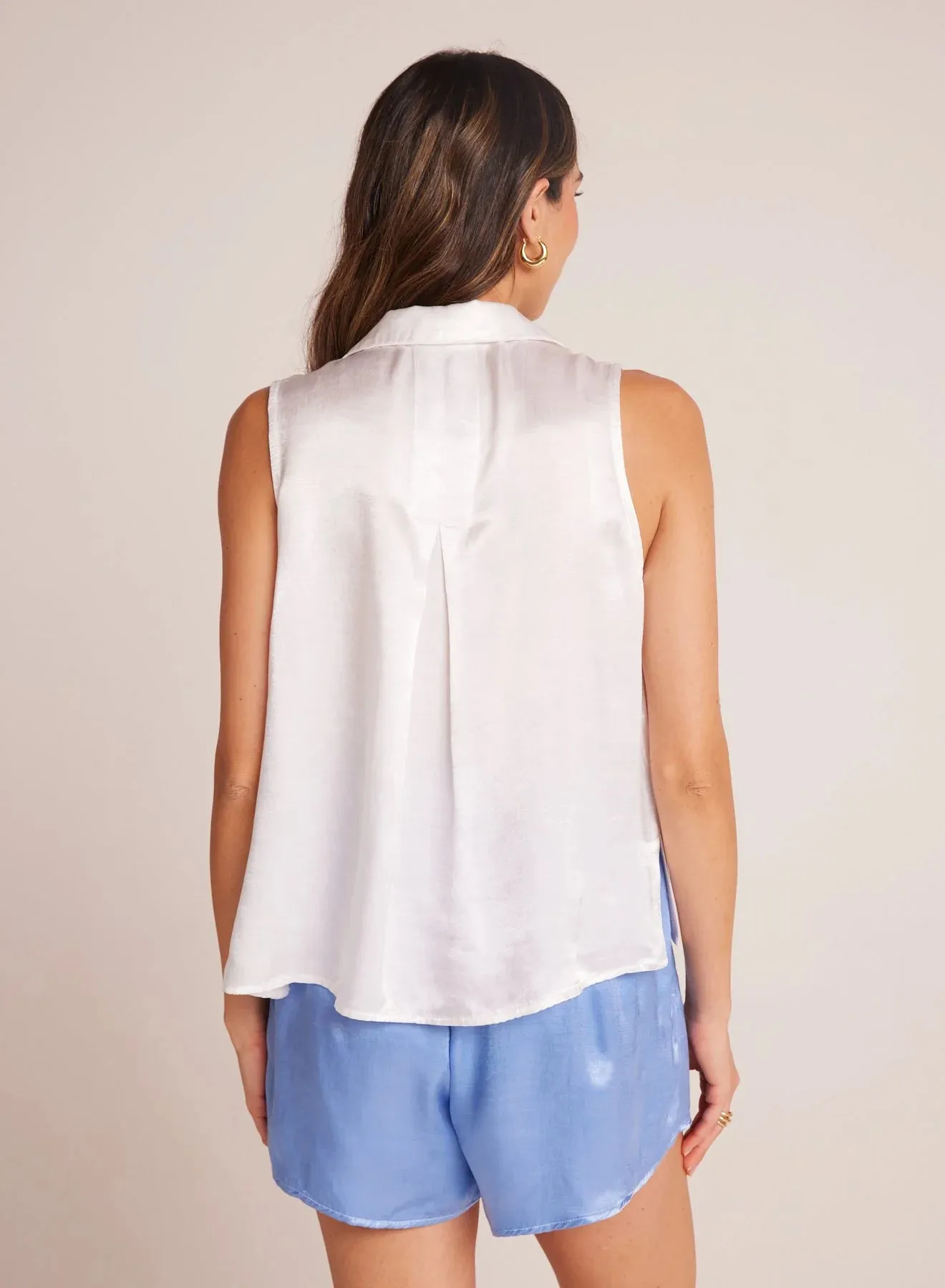 Bella Dahl Sleeveless Notch Collar Button Down