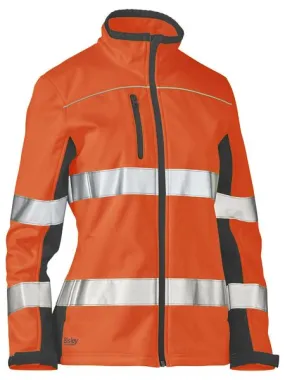 Bisley Womens Hi Vis 2 Tone Soft Shell Jacket c/w 3M Reflective Tape BJL6059T