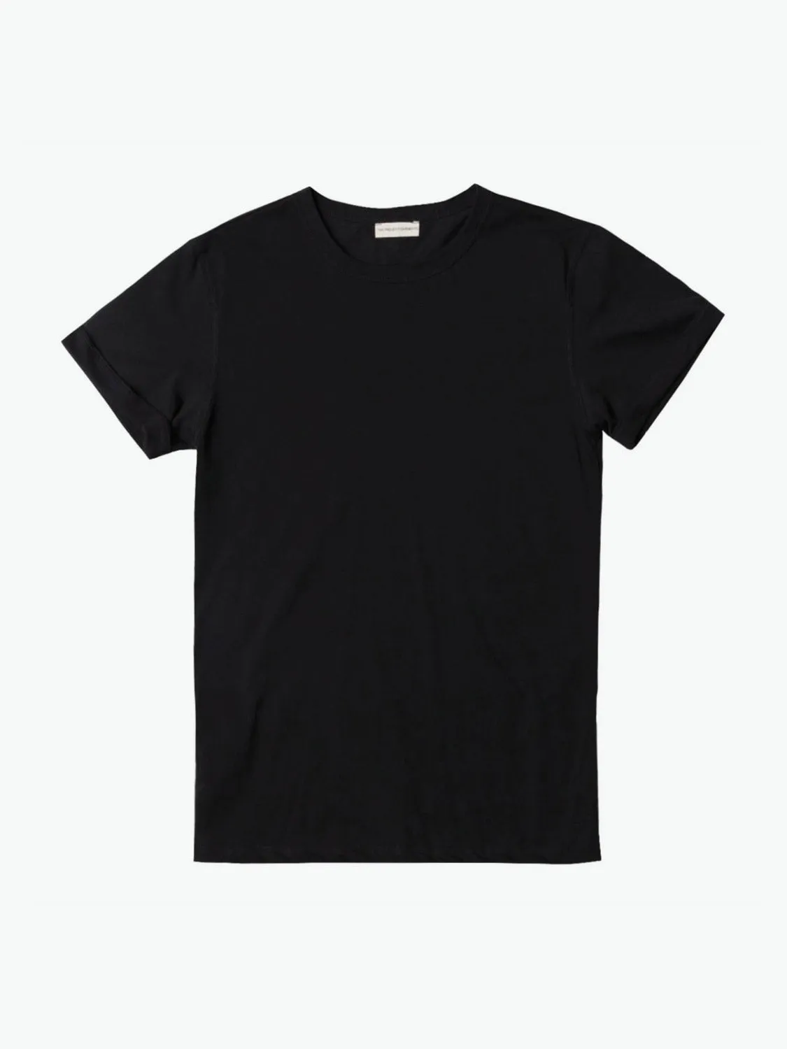 Cotton Jersey Trimmed Crew Neck T-Shirt Black