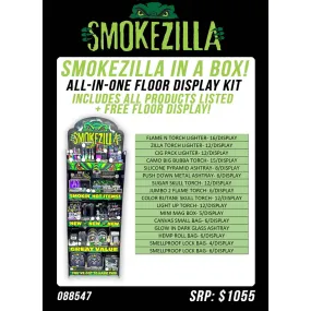 Curated Smokezilla Top Sellers Assorted Smoking Accessories Floor Display 088547