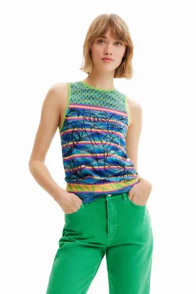 Desigual Knit Striped Knit Top