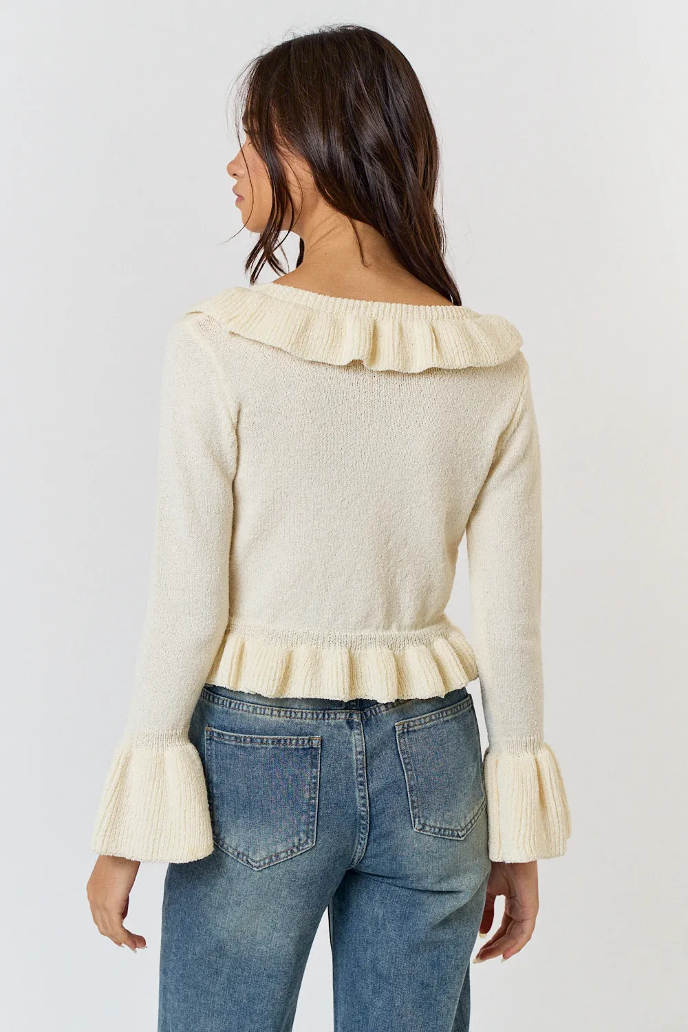 Frill Sweater Cardigan