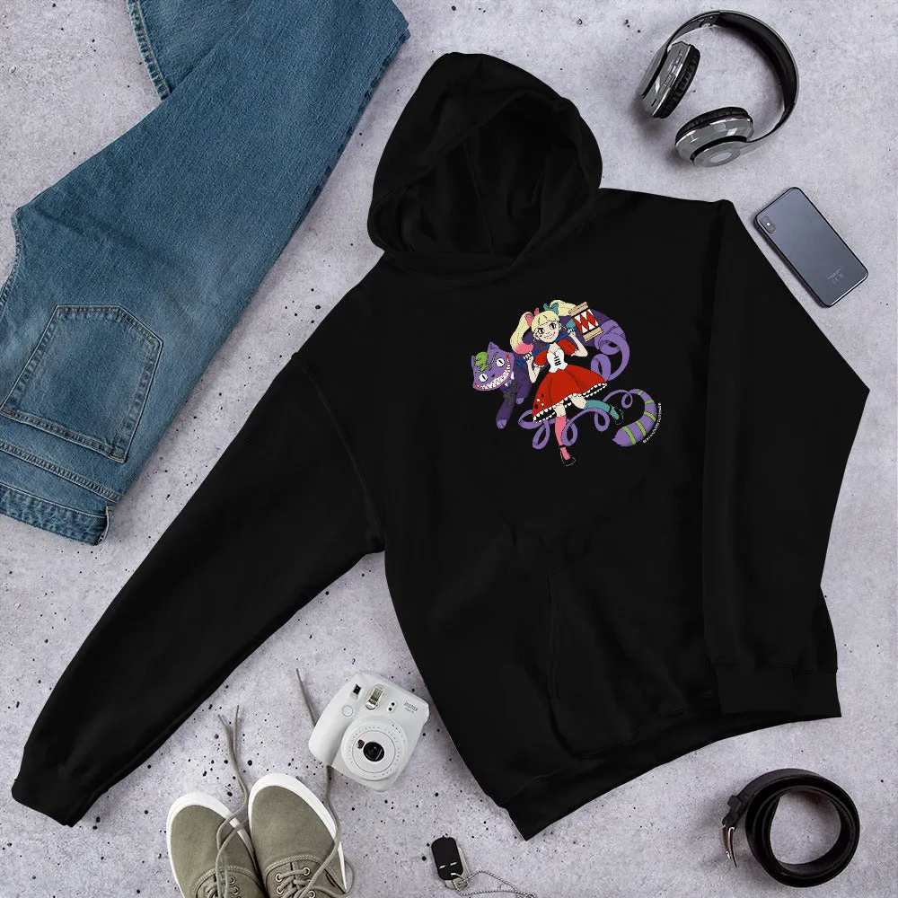 Harley Quinn and Joker in Wonderland Unisex Hoodies