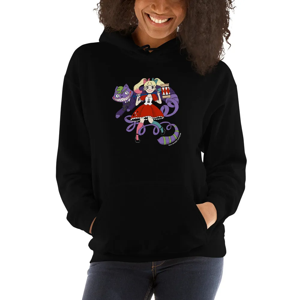 Harley Quinn and Joker in Wonderland Unisex Hoodies