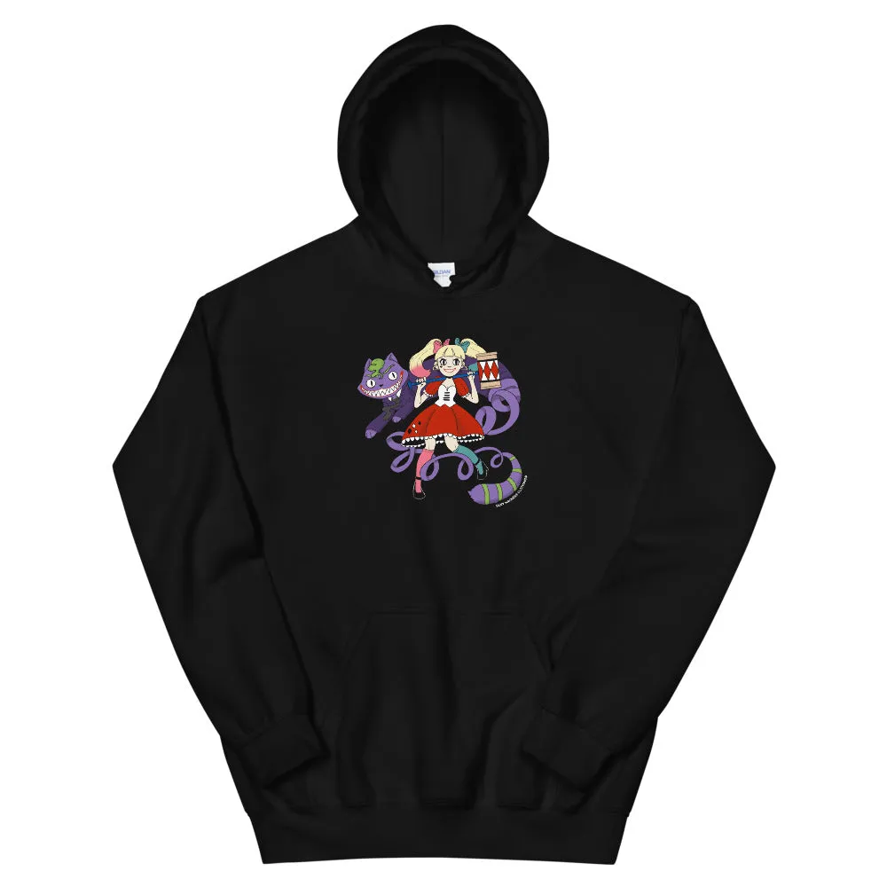 Harley Quinn and Joker in Wonderland Unisex Hoodies