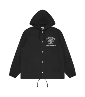 HOODED COACH JACKET - BLACK