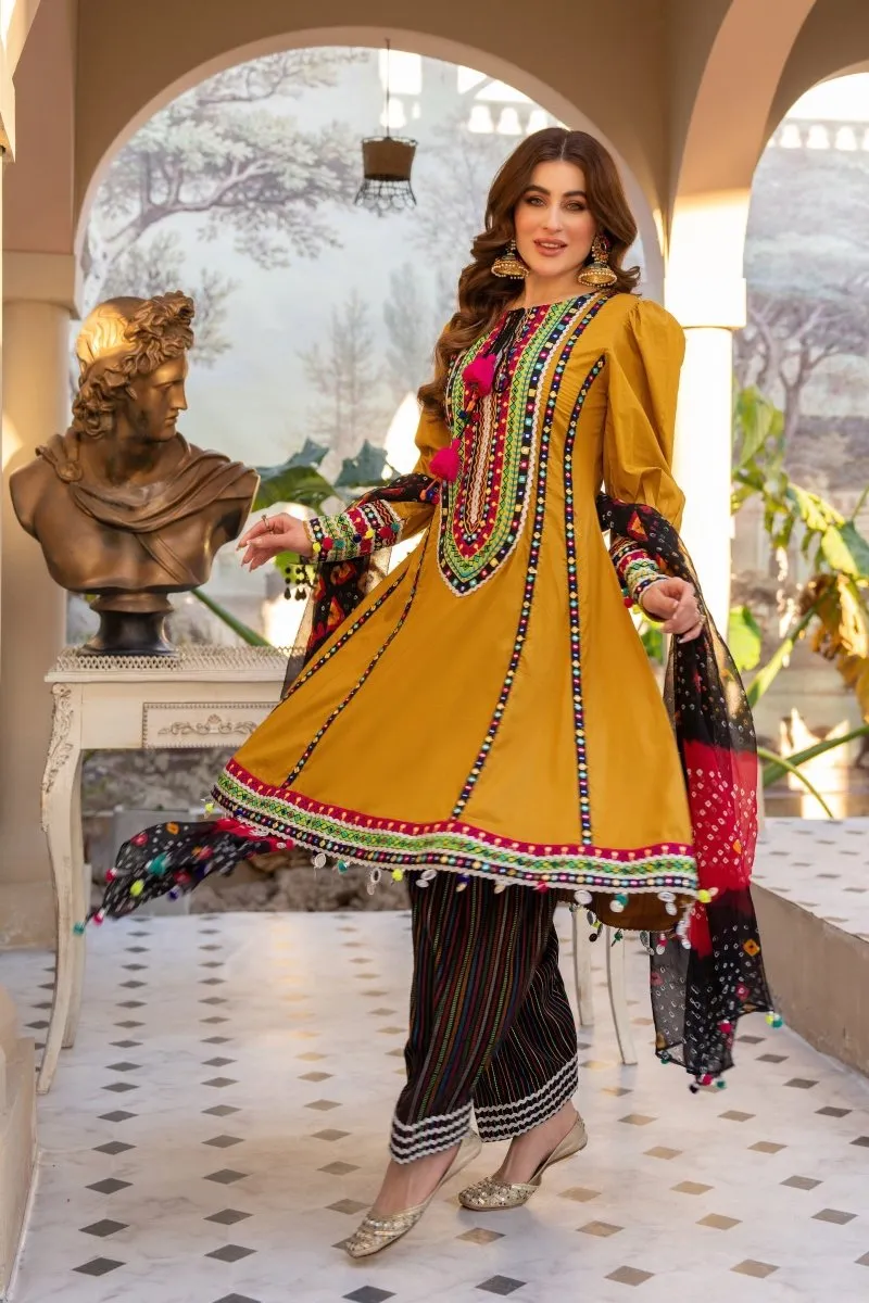 Karma Embroidered Pakistani Cotton Frock KAR83