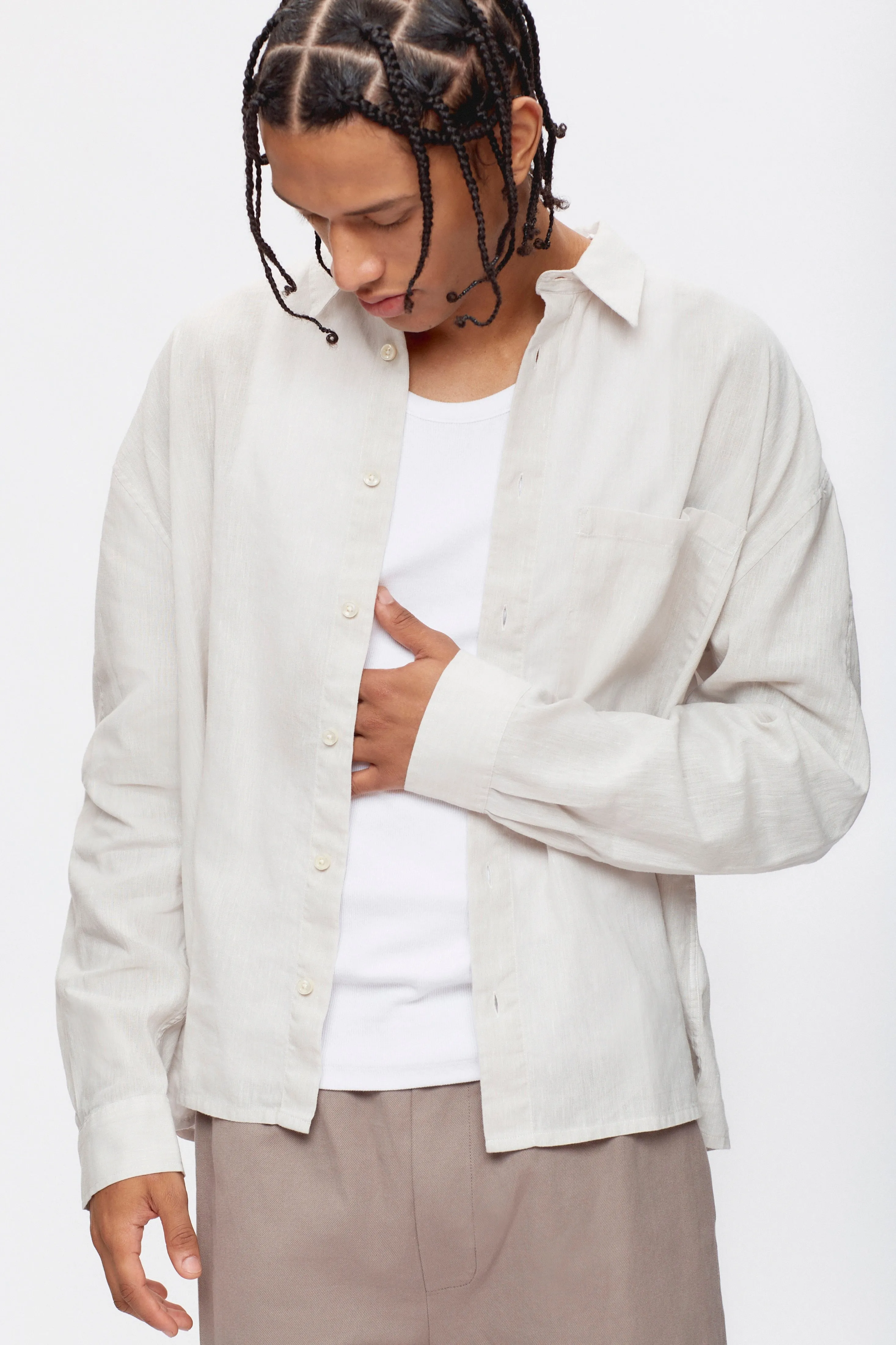 Men’s Cairo Linen Shirt in Natural