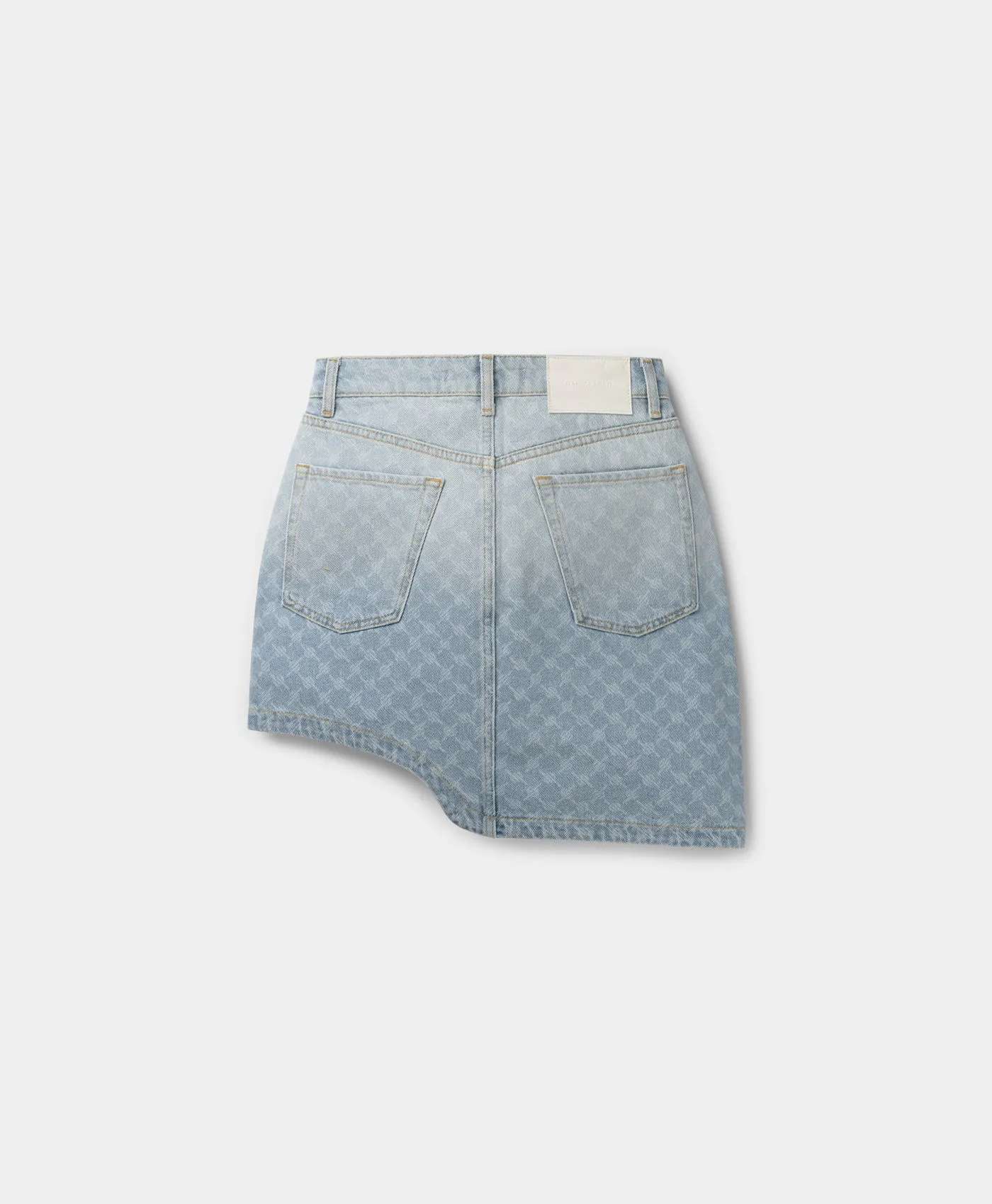 Mid Blue Zella Monogram Denim Skirt