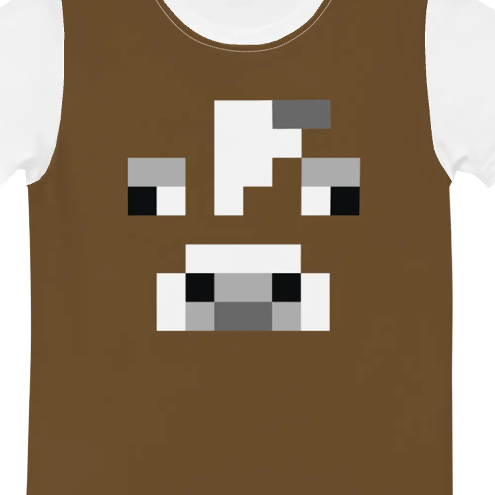 Minecraft Cow Kids Short Sleeve T-Shirt