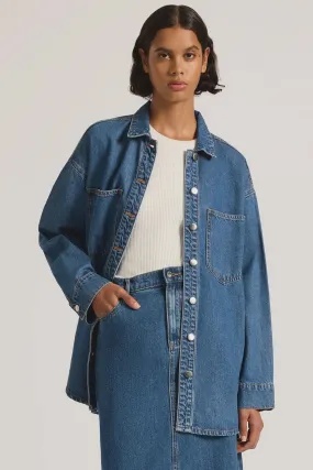 Nude Lucy Organic Denim Overshirt Vintage blue