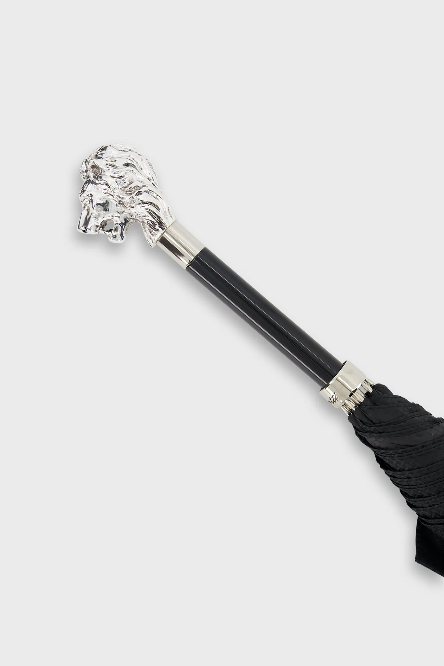 Pasotti Black/Silver Lion Umbrella