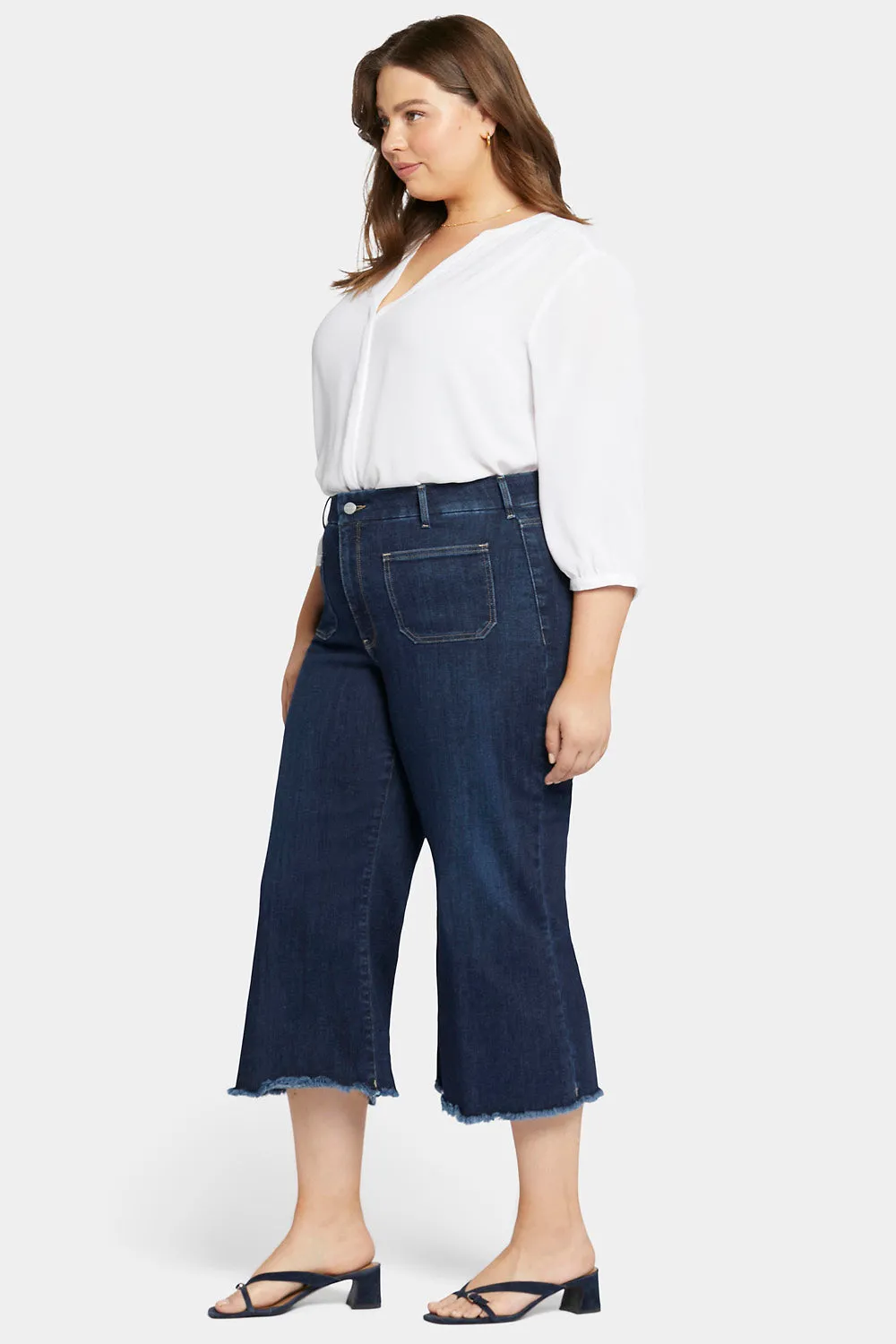 Patchie Wide Leg Capri Jeans In Plus Size - Sublime