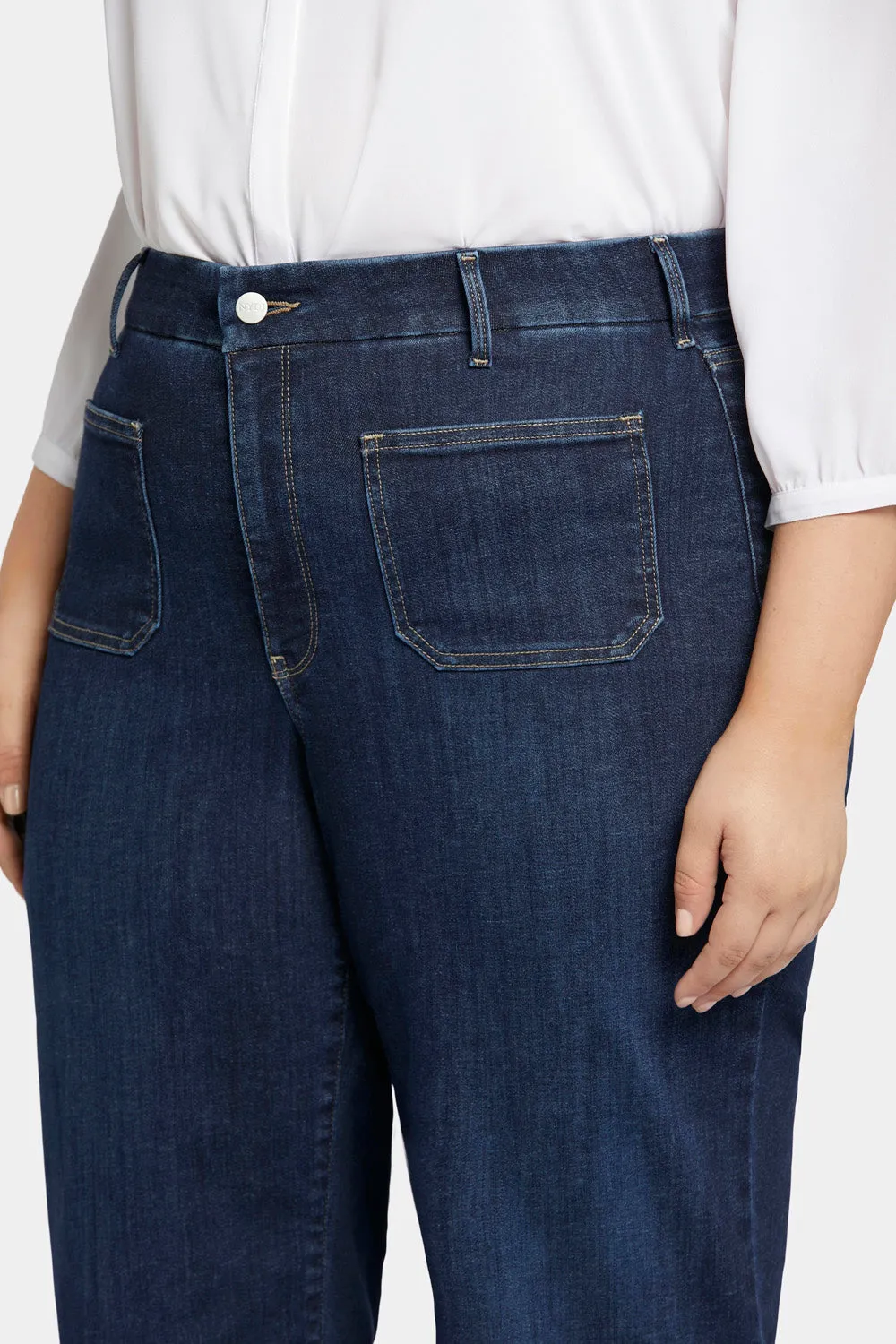 Patchie Wide Leg Capri Jeans In Plus Size - Sublime