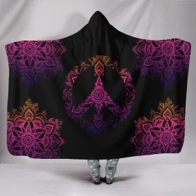 Peace Mandala Hoodie Blanket