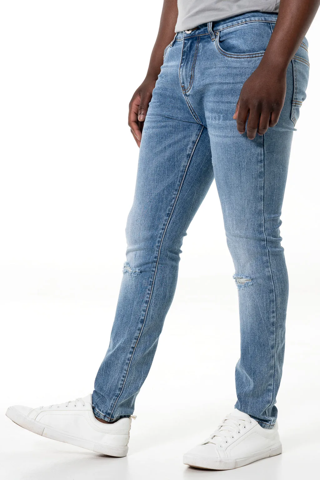 Rf02 Ripped Skinny Denim Jeans _ 140442 _ Mid Wash