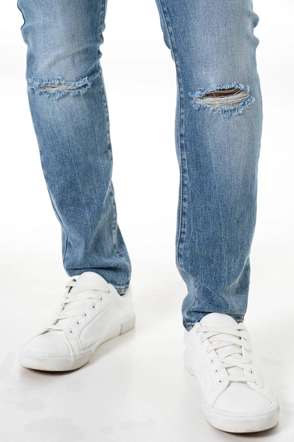 Rf02 Ripped Skinny Denim Jeans _ 140442 _ Mid Wash