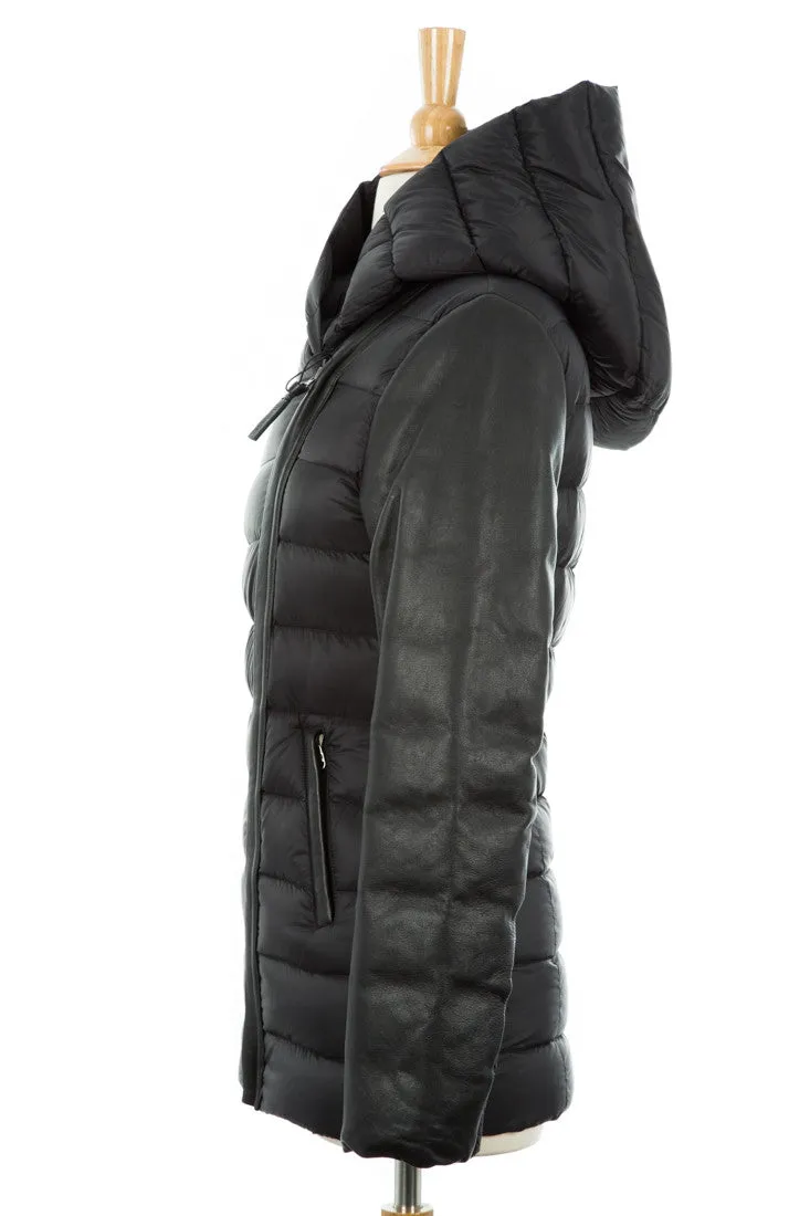 Rudy Down Jacket With Leather Trim