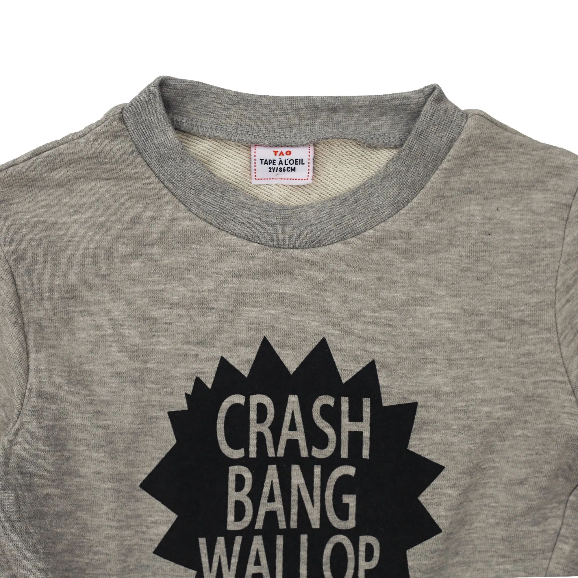 TAPE.A.LOEIL - Kids 'Grey' Round Neck Crash Bang Terry Sweatshirt TO1130