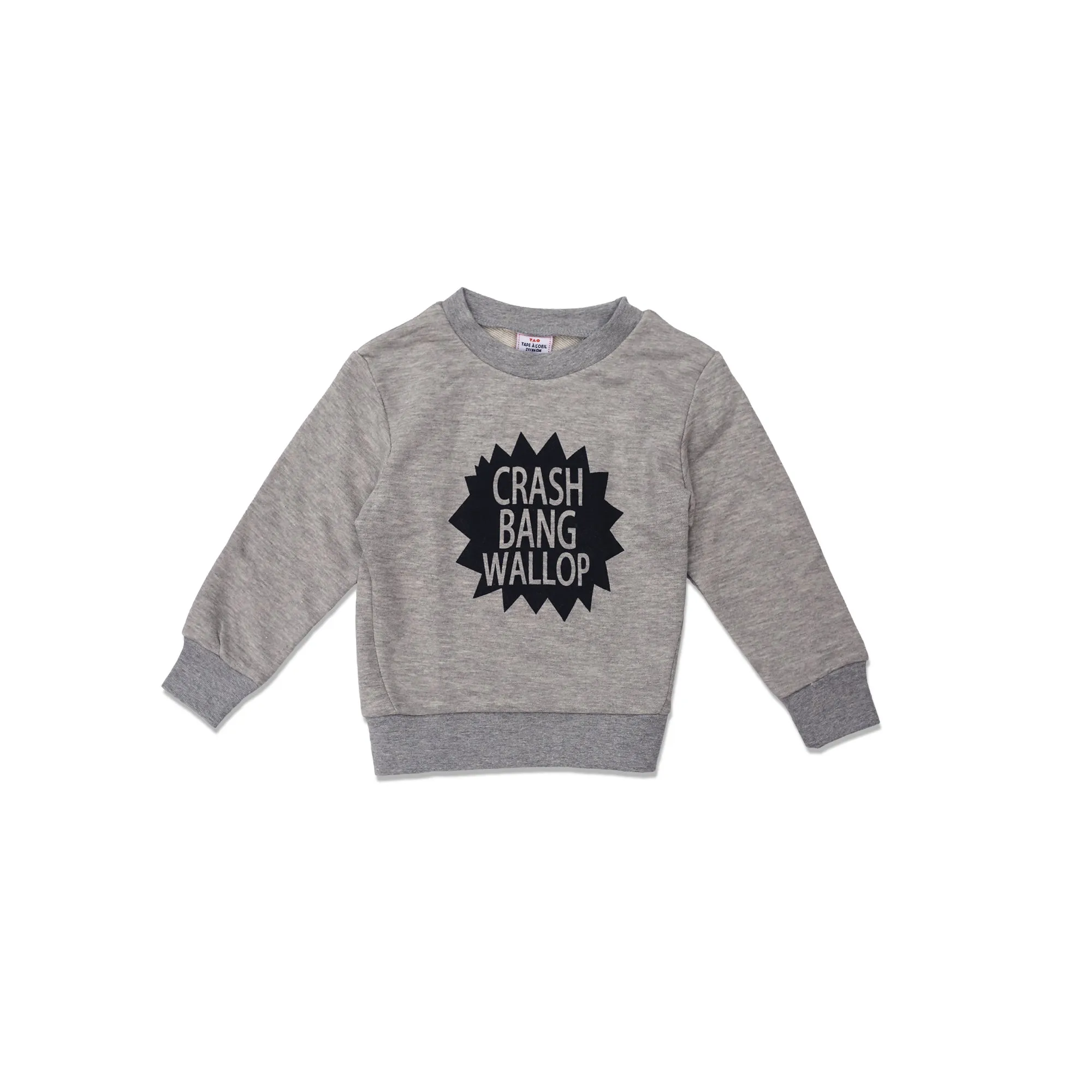 TAPE.A.LOEIL - Kids 'Grey' Round Neck Crash Bang Terry Sweatshirt TO1130