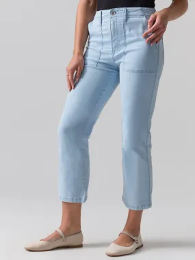 Vacation Crop High Rise Pant Ultra Pale