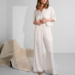 Washable Silk High Rise Pant Set