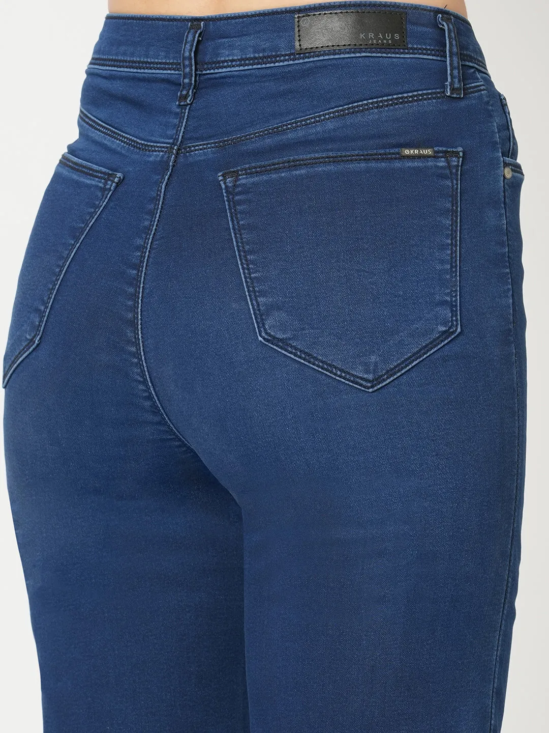 Women Carbon Blue High-Rise Loose Straight Jeans